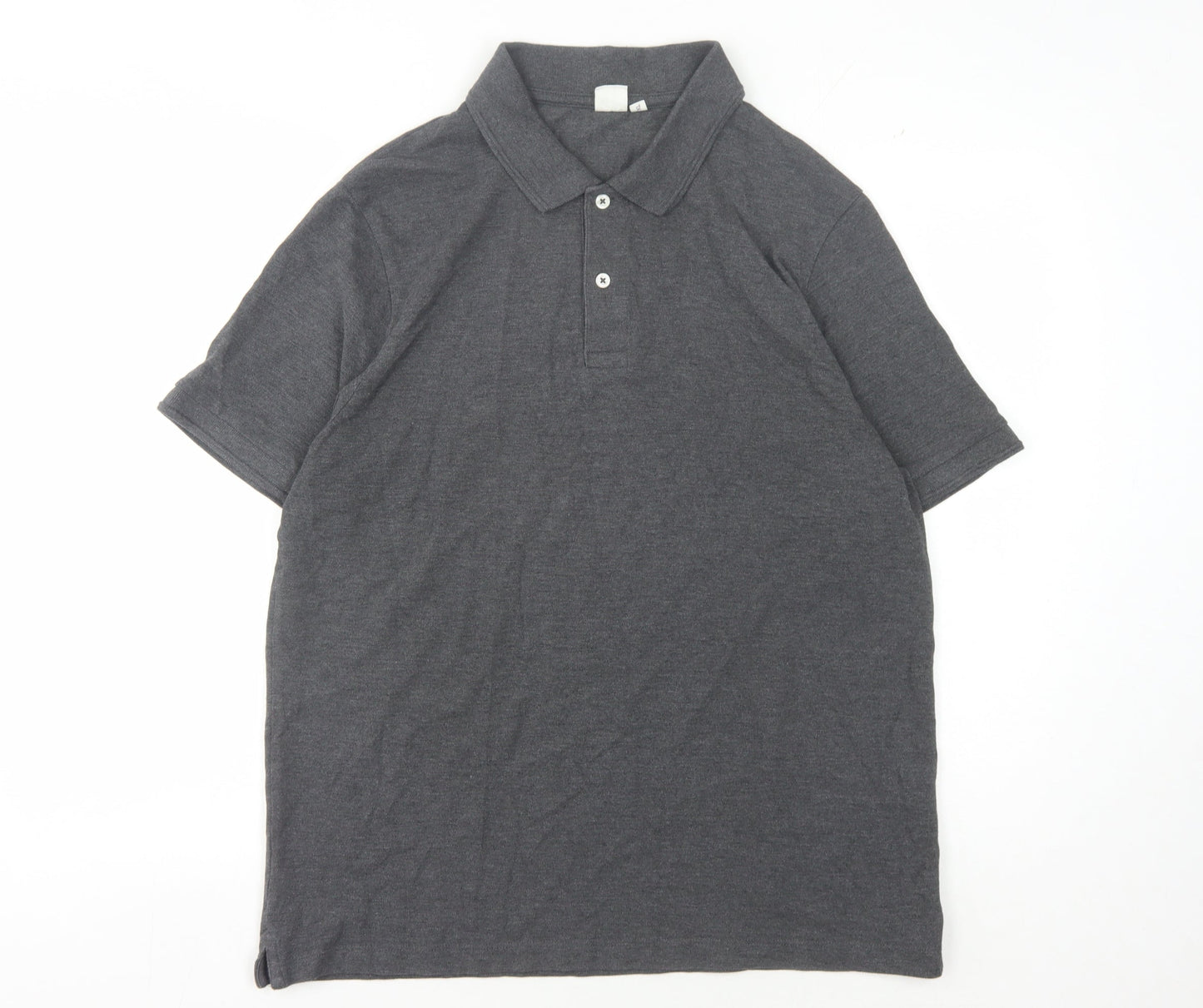 John Lewis Men's Grey Polo Shirt Medium Short Sleeve