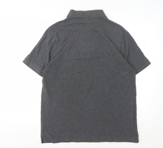 John Lewis Men's Grey Polo Shirt Medium Short Sleeve