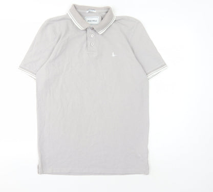 Jack Wills Men's Grey Classic Fit Polo Shirt S