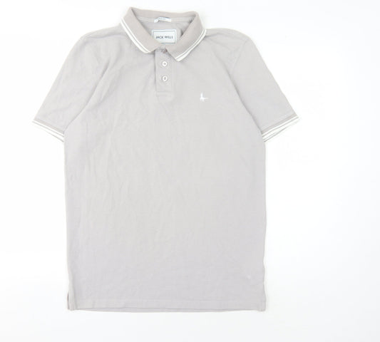 Jack Wills Men's Grey Classic Fit Polo Shirt S