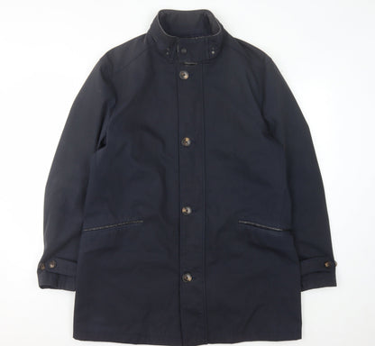 Mens UK Size L Harry Brown Navy Overcoat