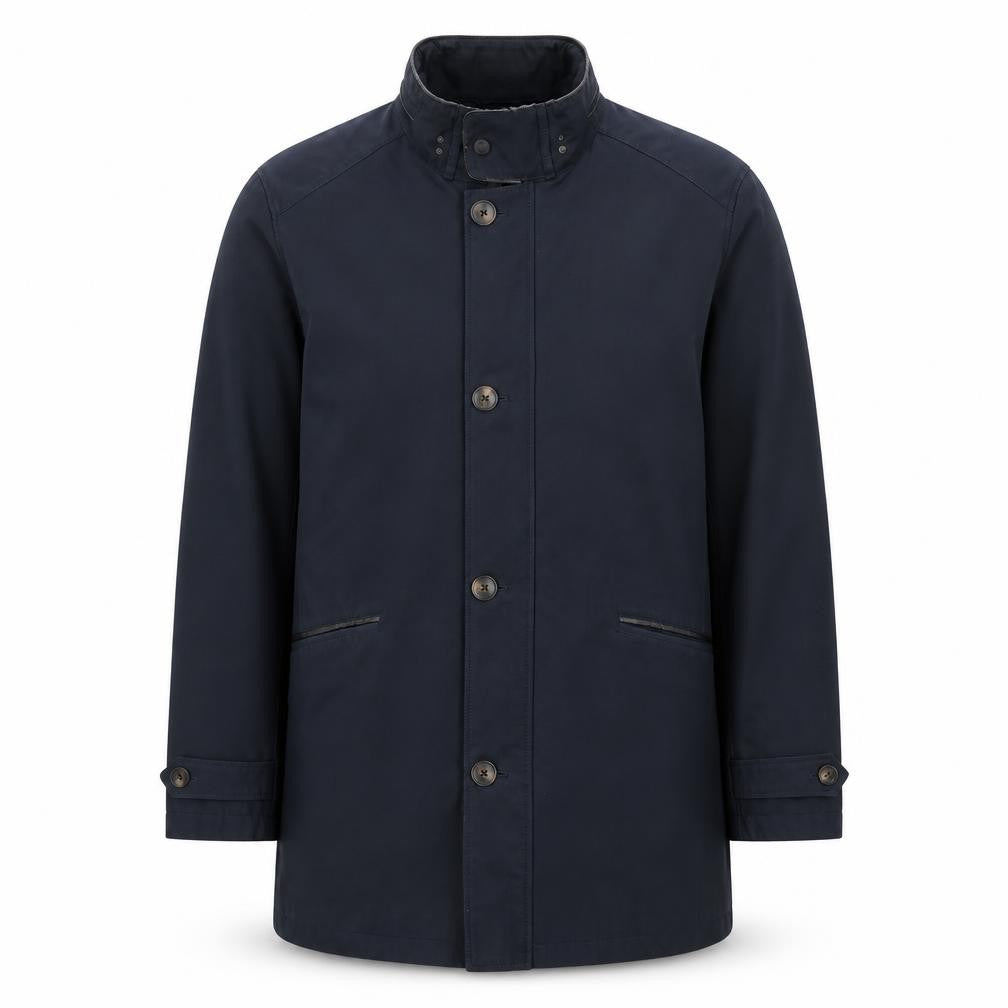 Mens UK Size L Harry Brown Navy Overcoat