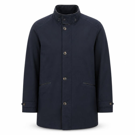Mens UK Size L Harry Brown Navy Overcoat