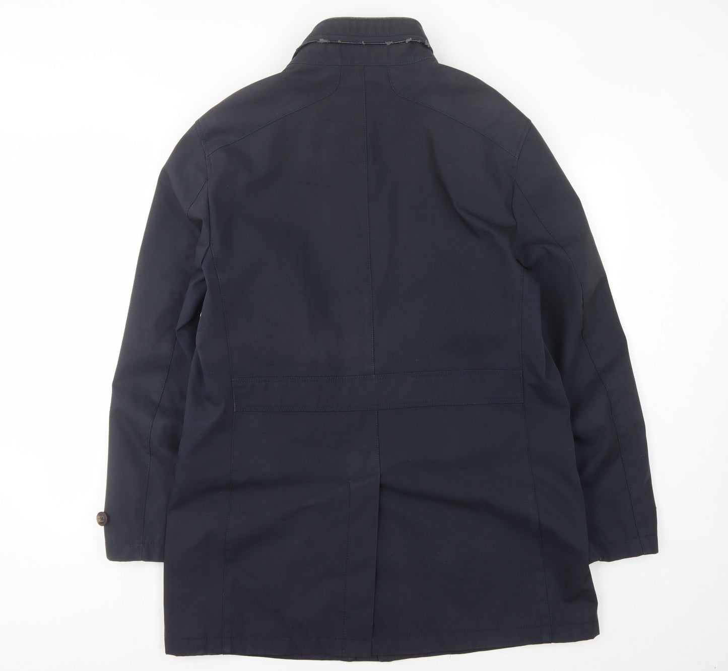 Mens UK Size L Harry Brown Navy Overcoat