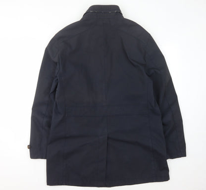 Mens UK Size L Harry Brown Navy Overcoat
