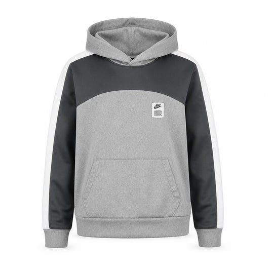 Front view of Nike unisex grey pullover hoodie - small