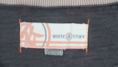 White Stuff Men's Grey 1/4 Zip Graphic Sweatshirt