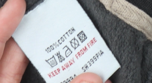 White Stuff Men's Grey 1/4 Zip Graphic Sweatshirt