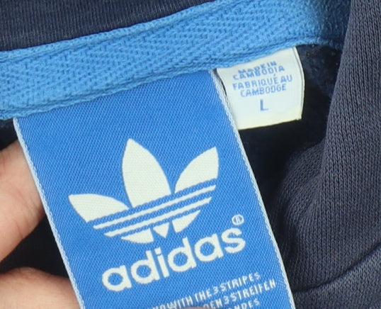 adidas Men's Blue Full Zip Hoodie Size L