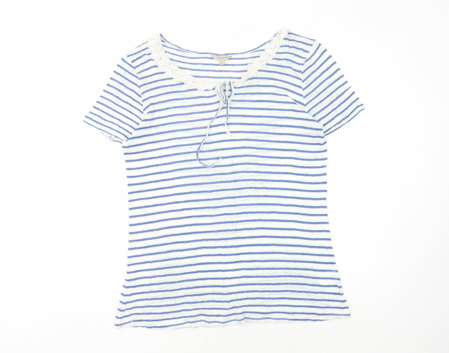 Womens UK Size XL KEW Blue Basic T-Shirt