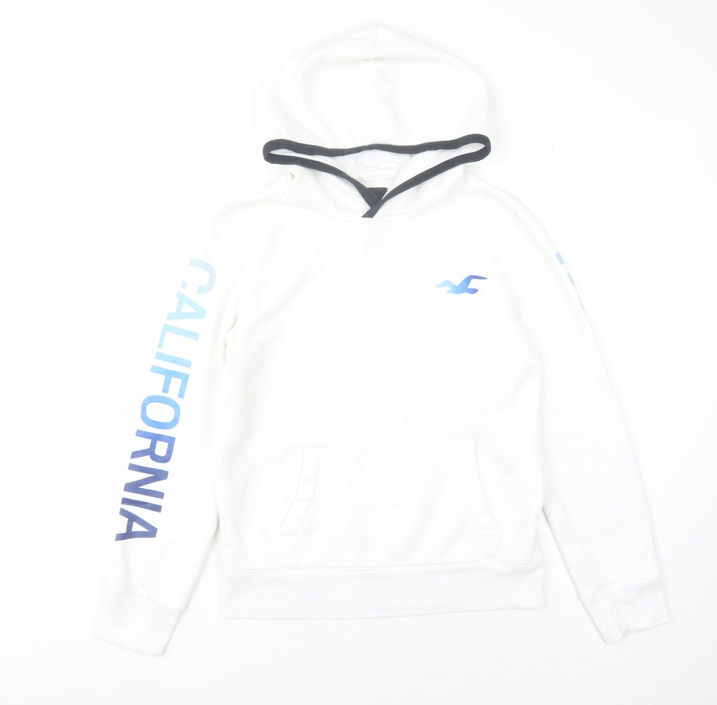 Mens UK Size XS Hollister White Pullover Hoodie
