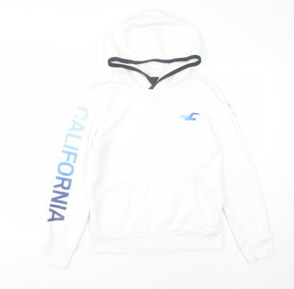 Mens UK Size XS Hollister White Pullover Hoodie