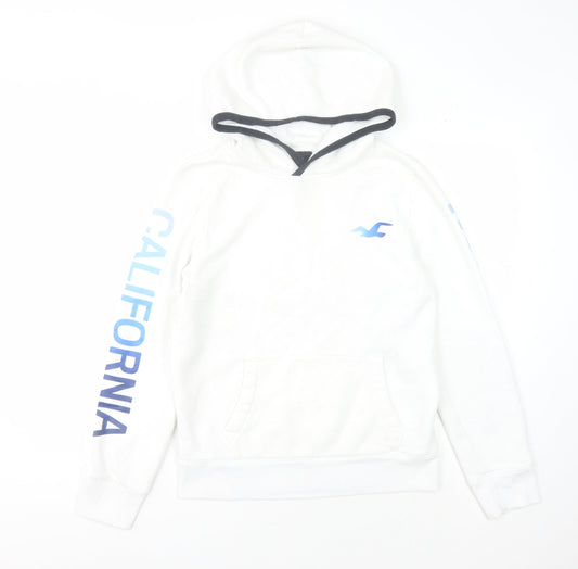 Mens UK Size XS Hollister White Pullover Hoodie