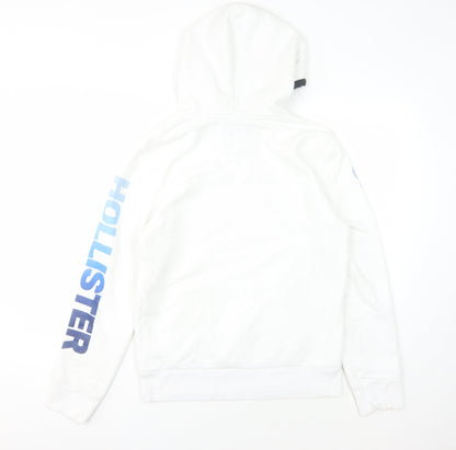 Mens UK Size XS Hollister White Pullover Hoodie