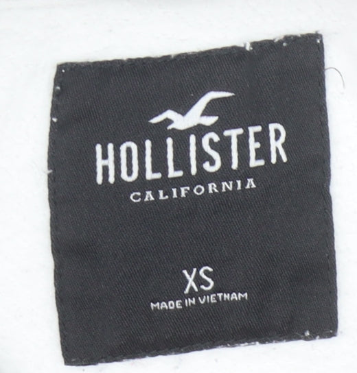 Mens UK Size XS Hollister White Pullover Hoodie