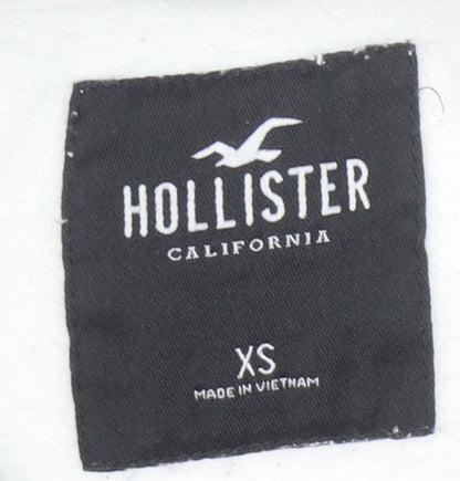 Mens UK Size XS Hollister White Pullover Hoodie
