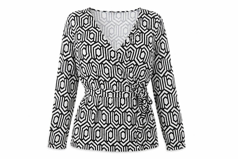 Womens UK Size 12 Sosandar Black Wrap Blouse
