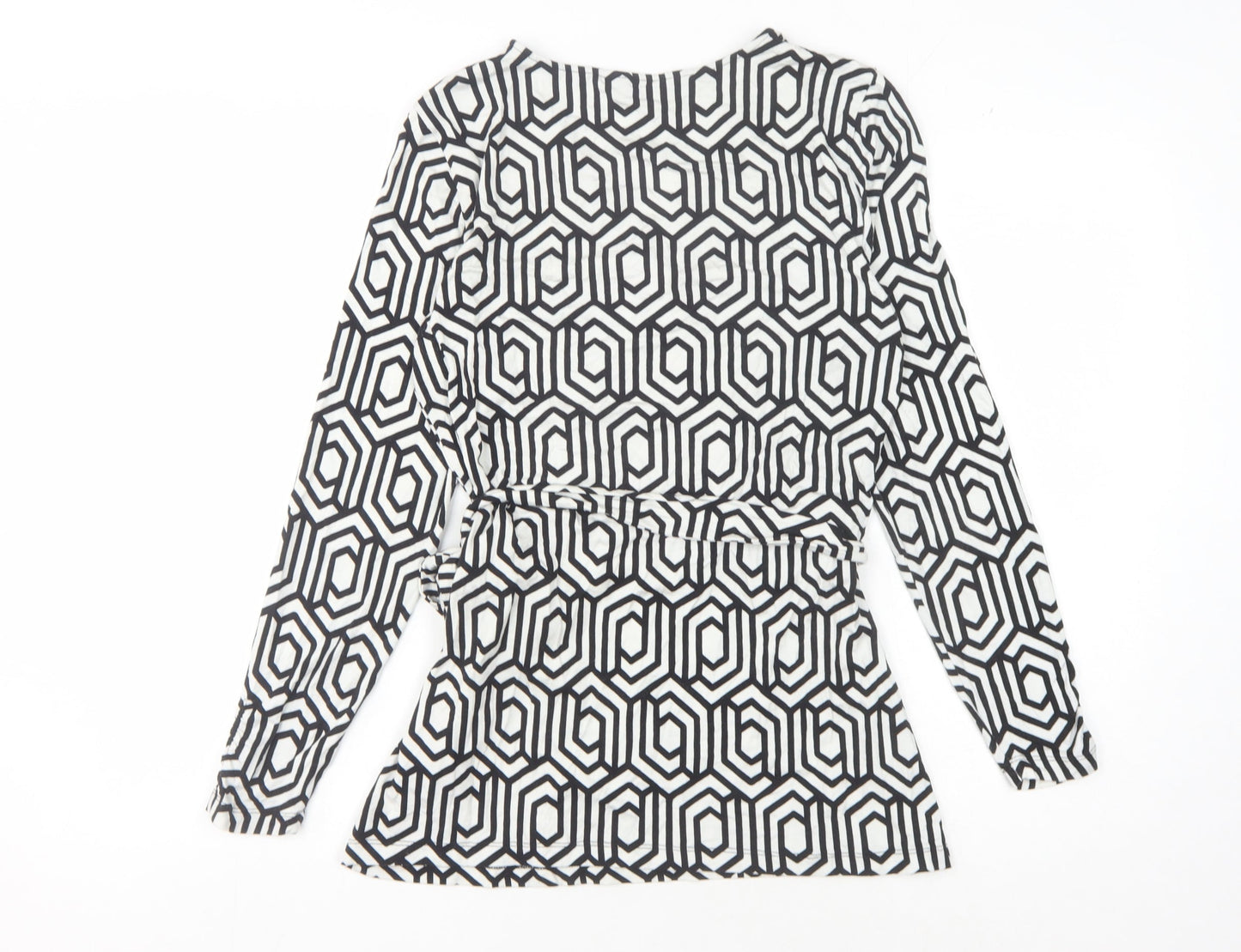 Womens UK Size 12 Sosandar Black Wrap Blouse
