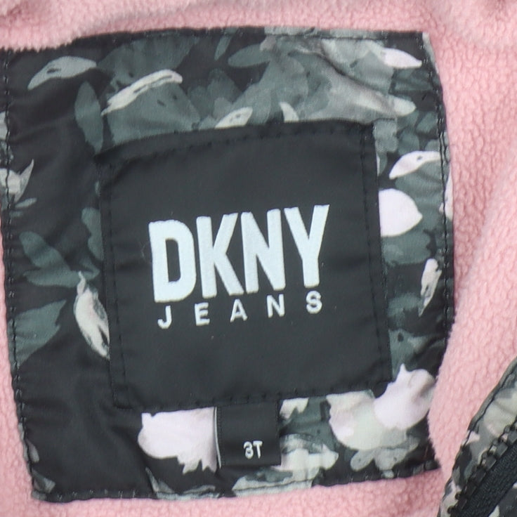 DKNY Girls' Multicoloured Floral Puffer Jacket, Size 3