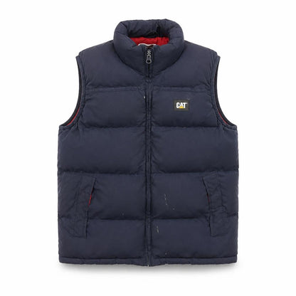 Front view of CAT boys’ blue puffer jacket, size 8, years