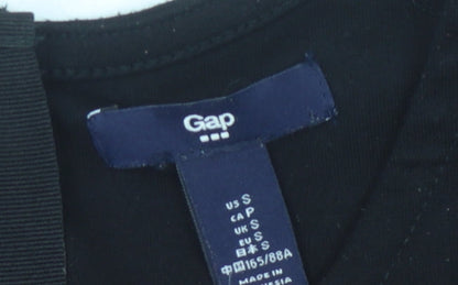 Gap Women's Black Dress - Size S, 3/4 Sleeve, Zip Detail