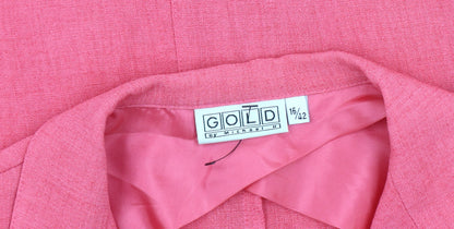 Womens UK Size 14 Gold by Michael H  Pink Suit Jacket