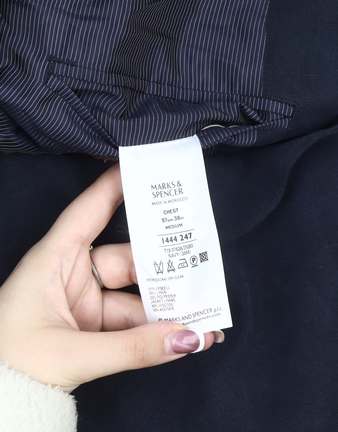 Mens UK Size 38 Marks and Spencer Regular Blue Suit Jacket