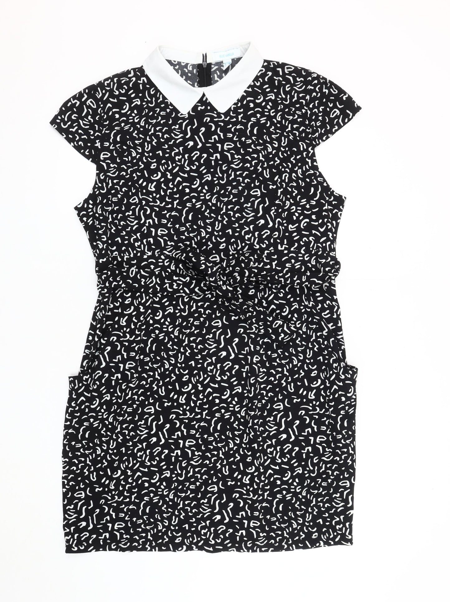 Blue Vanilla Women's Black Collared Dress Size 16