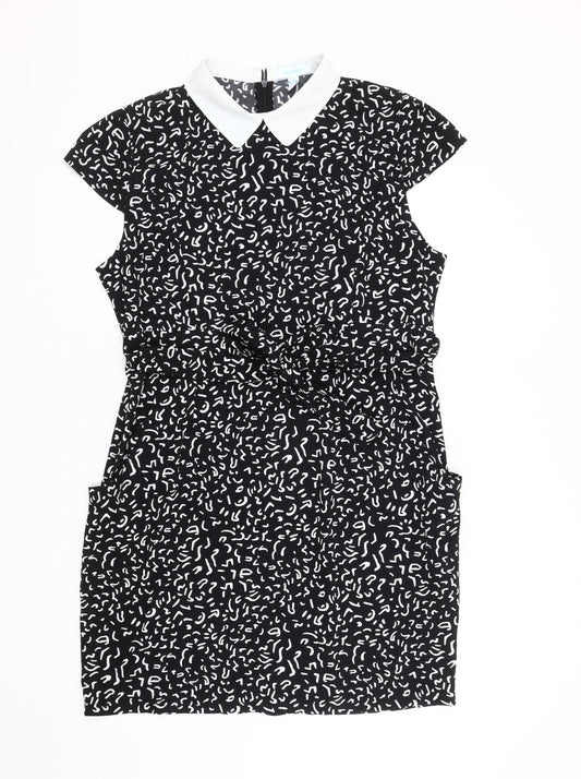 Blue Vanilla Women's Black Collared Dress Size 16
