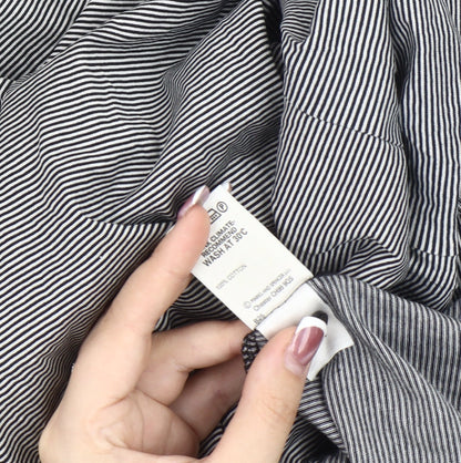 Marks and Spencer Men's Black Striped Polo M