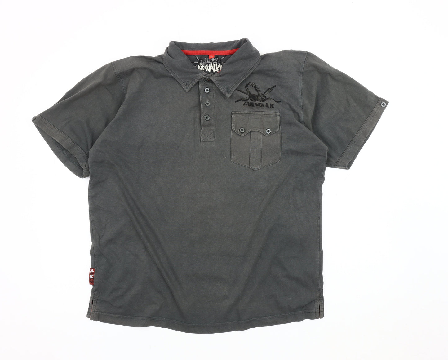 Airwalk Men's Black Polo, XL, Skateboarding Casual