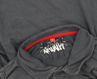 Airwalk Men's Black Polo, XL, Skateboarding Casual
