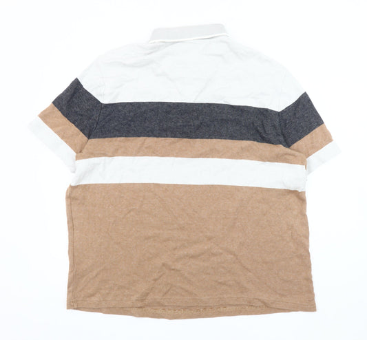 Marks and Spencer Men's Multicoloured 2XL Striped Polo