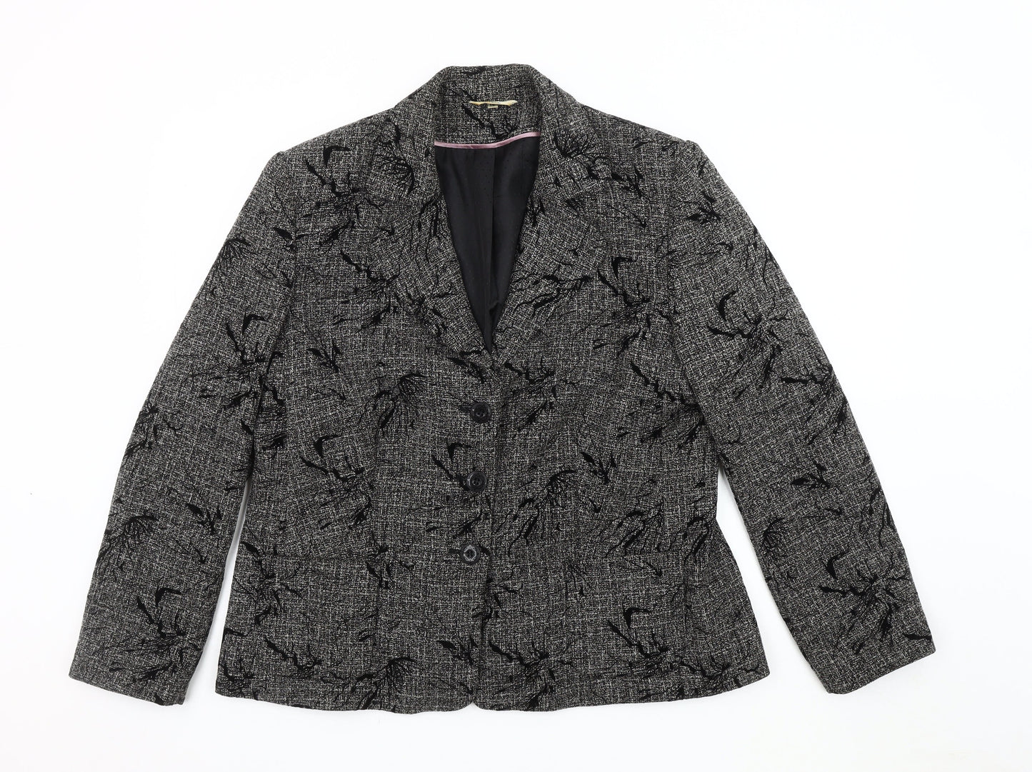 Klass Collection Women's Grey Black Tweed Suit Jacket