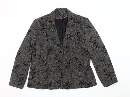 Klass Collection Women's Grey Black Tweed Suit Jacket