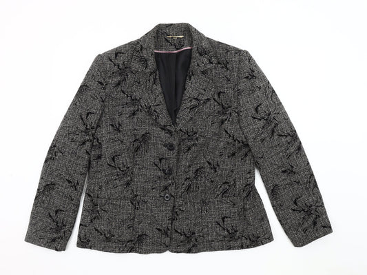 Klass Collection Women's Grey Black Tweed Suit Jacket