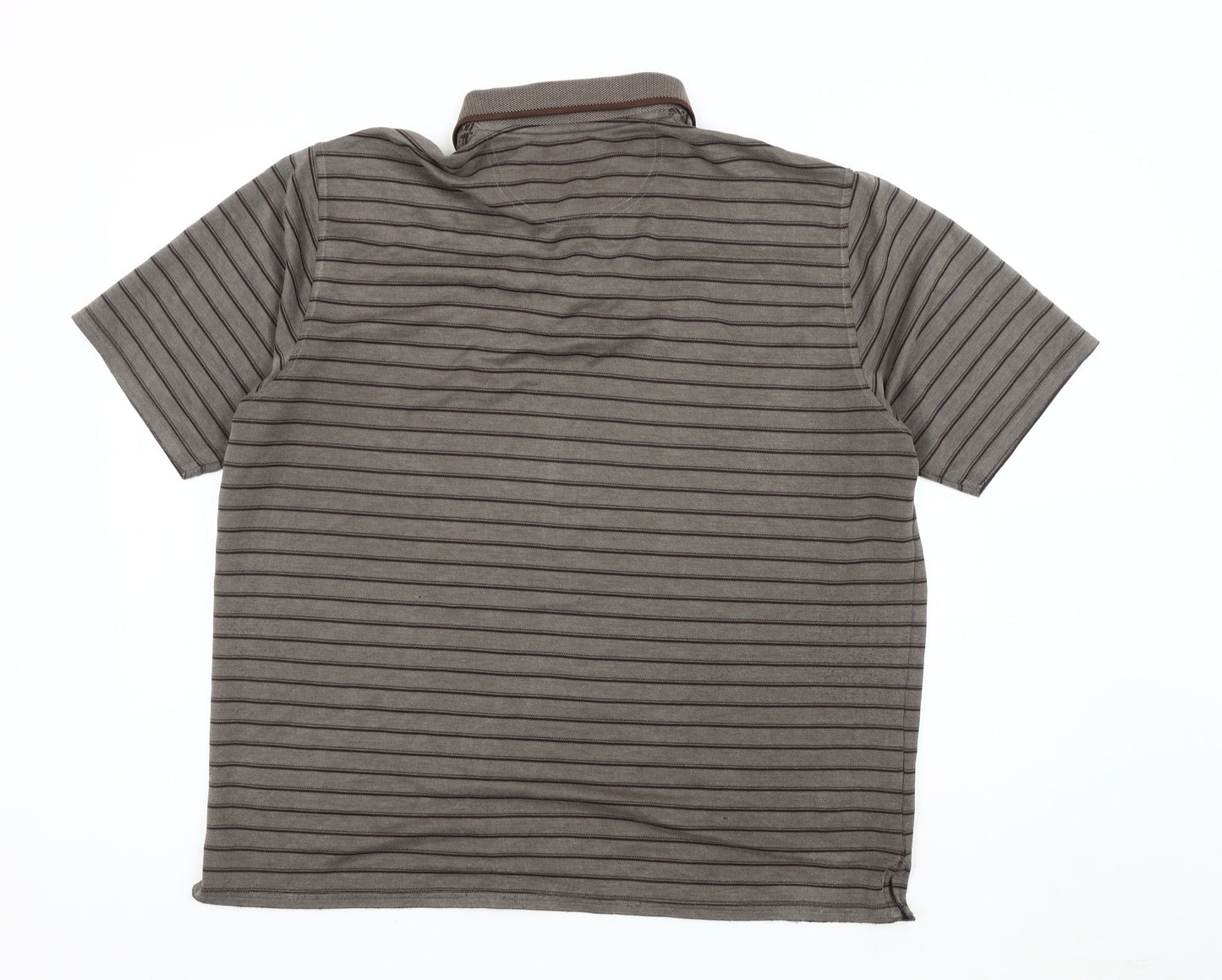 Marks and Spencer Men's Brown Striped XL Polo
