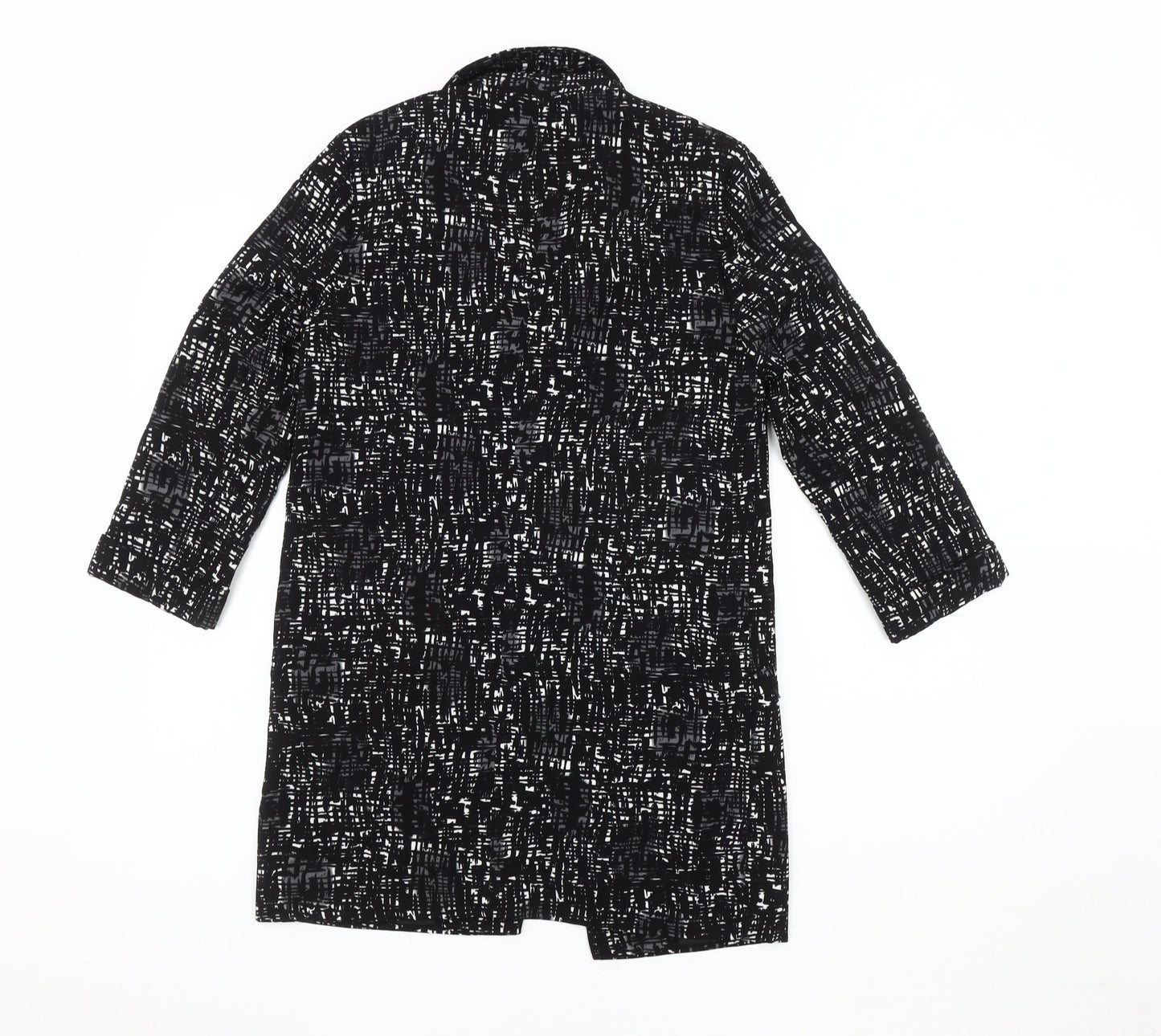 Warehouse Women’s Black Suit Jacket, Size S, Abstract Pattern