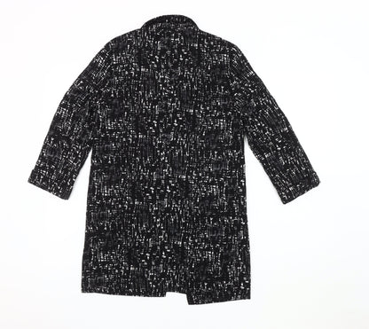 Warehouse Women’s Black Suit Jacket, Size S, Abstract Pattern