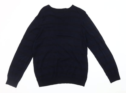 Autograph Men's Blue Silk Cotton Pullover L