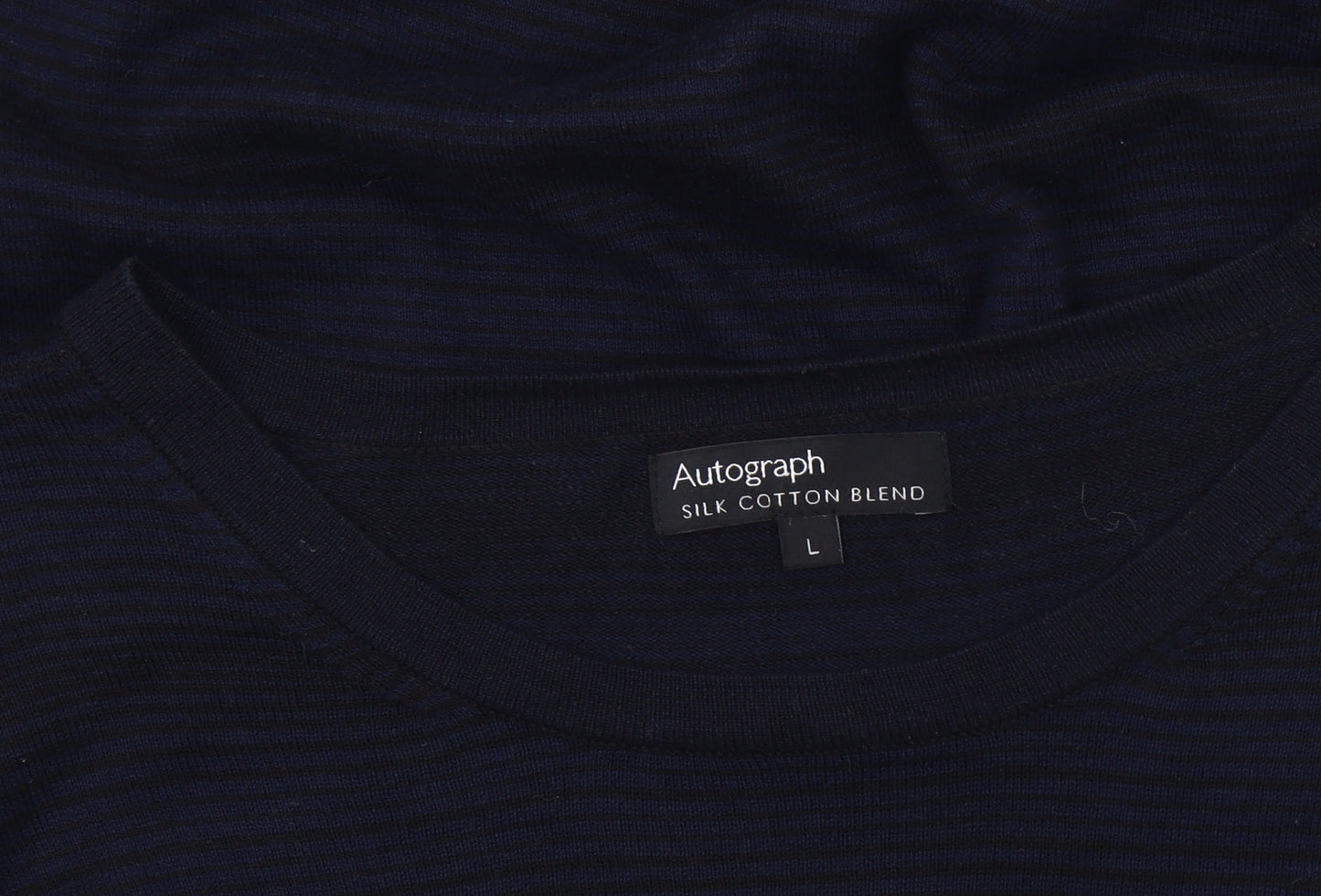 Autograph Men's Blue Silk Cotton Pullover L