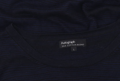 Autograph Men's Blue Silk Cotton Pullover L