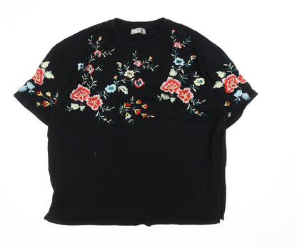 Womens UK Size 14 ASOS Black Basic T-Shirt
