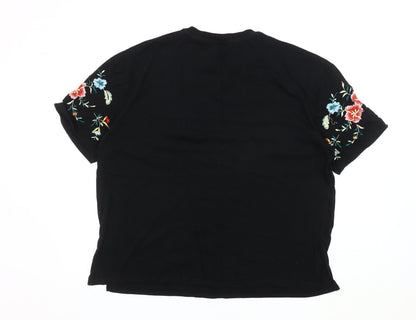 Womens UK Size 14 ASOS Black Basic T-Shirt