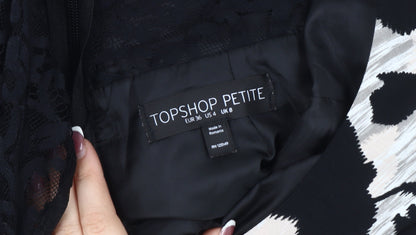 Topshop Women's Black Floral Playsuit - Size 8