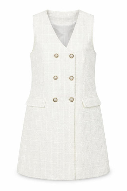 Zara Women's Ivory Tweed Shift Dress Size 6