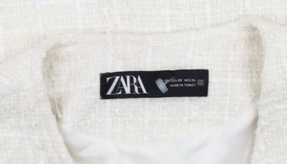 Zara Women's Ivory Tweed Shift Dress Size 6