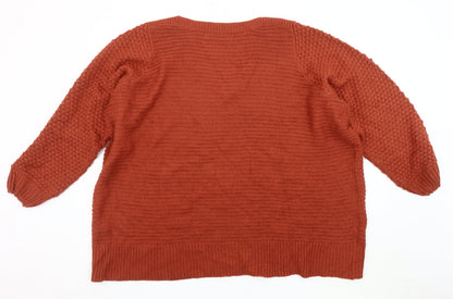 Womens UK Size 26-28 VERO MODA Brown Pullover Jumper