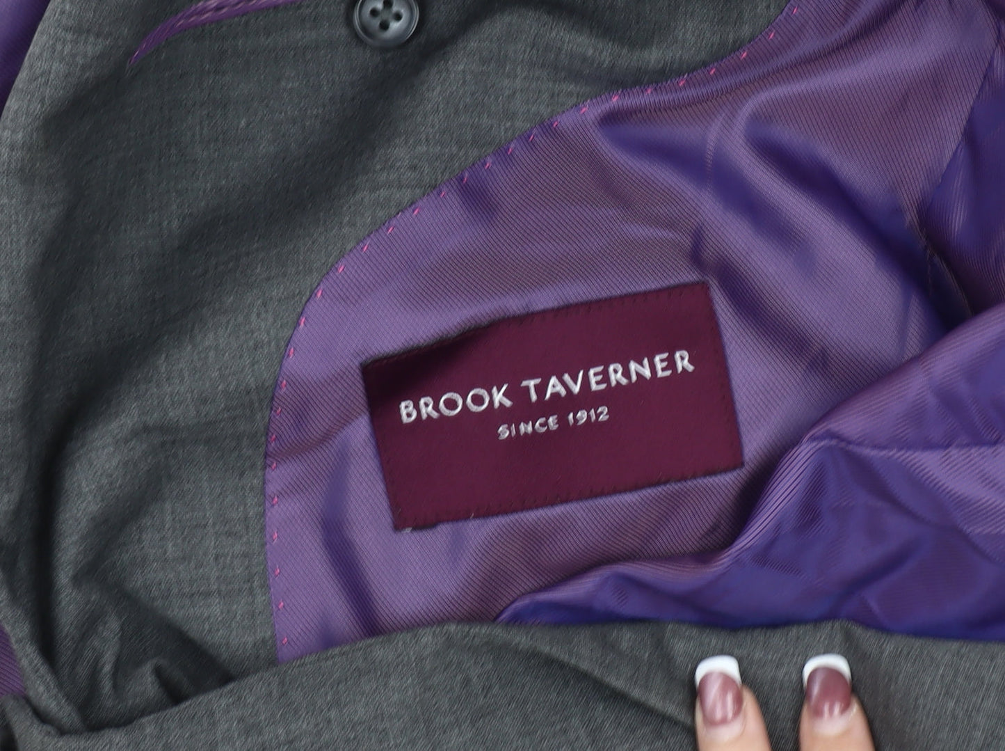 Mens UK Size 40 Brook Taverner Regular Grey Suit Jacket