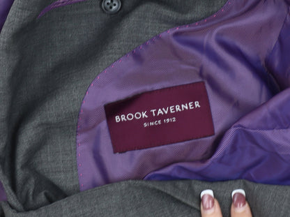 Mens UK Size 40 Brook Taverner Regular Grey Suit Jacket